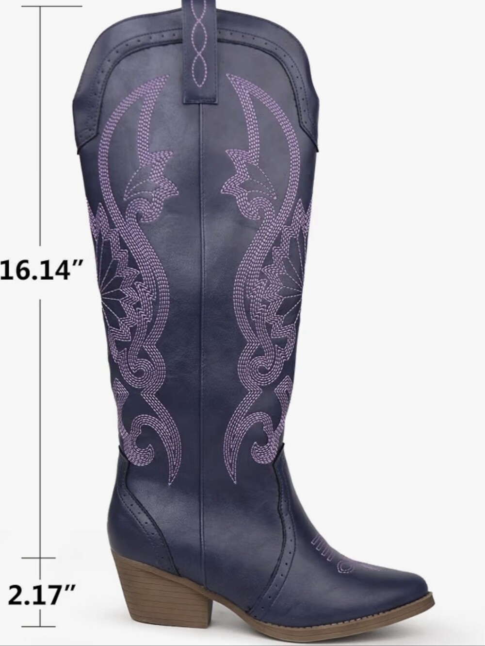 Hawkwell Cowgirl Boots Slip On Women Knee High Boots - Picture 3 of 4